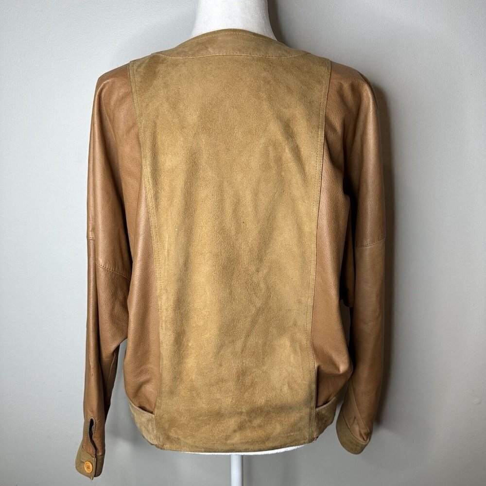 El Corte Ingles Donci Women's Camel Beige Tan Blazer Jacket 12 (42) Leather‎ - Picture 7 of 16